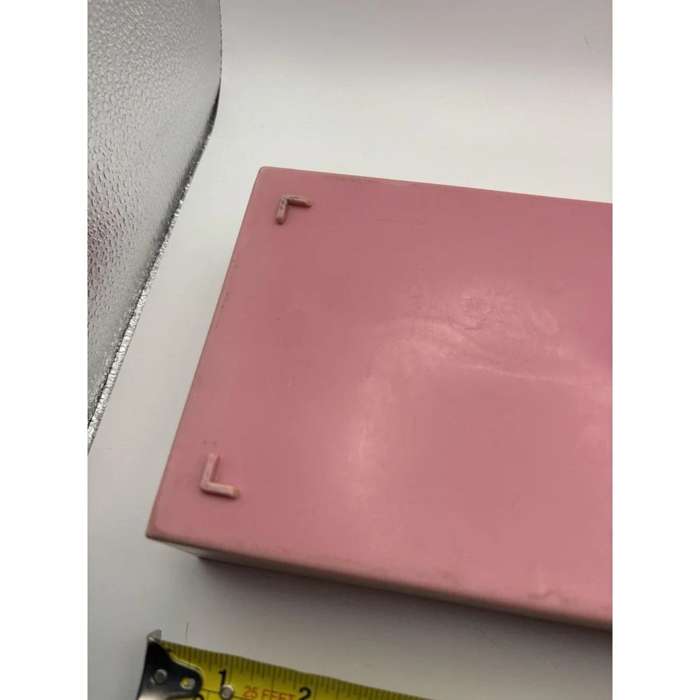 Vintage MCM Pink Plastic Tissue Kleenex Box Cover Geometric Dainty‎ Retro
